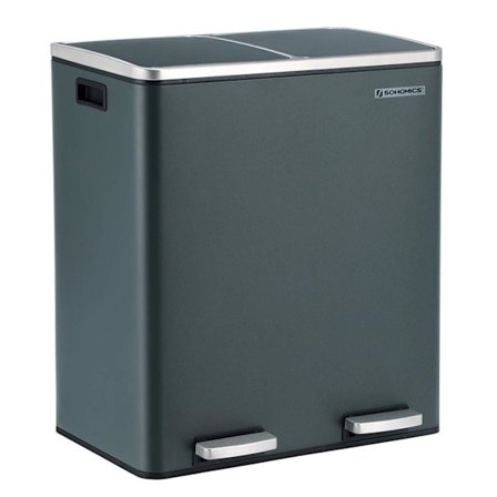 Rootz skraldespandsaffaldsseparering 60 liter - skraldespande - grå - 58,6 x 32 x 65 CM