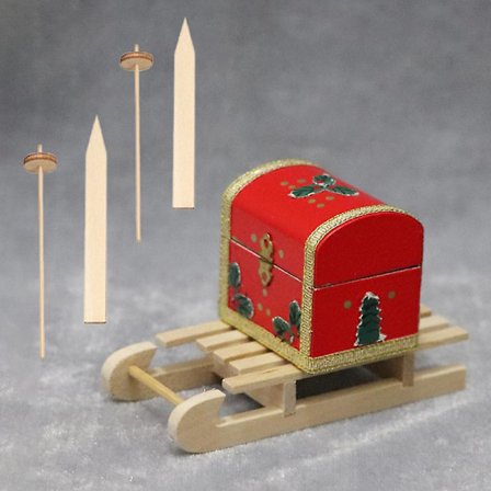 1 sæt 1:12 Dukkehus Miniature Julekasse Kælk Snowboard Hjem Juledekoration Legetøj