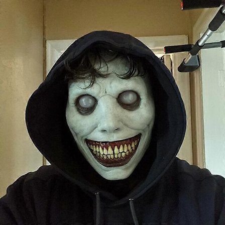 Halloween horror masker cosplay skræmmende smiley dæmon maske uhyggelig hvid eksorcist