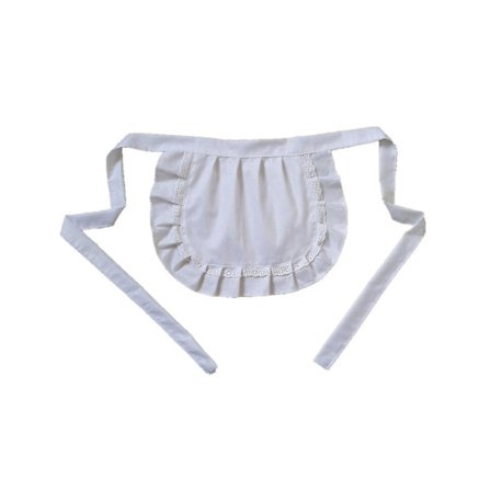 Retro Forkle Midjeforkle For Jenter Tettsittende Kostyme Hvit Bomull Halvforkle Fest Hot