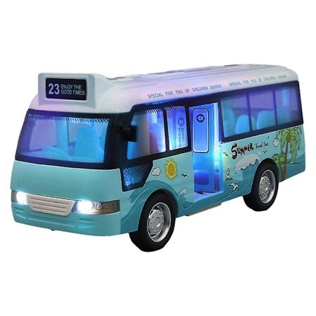 Barnebuss Døråpning Bussmodell Lekebil Inersi Simulering Buss Gutter Og Jenter Leker(blå)