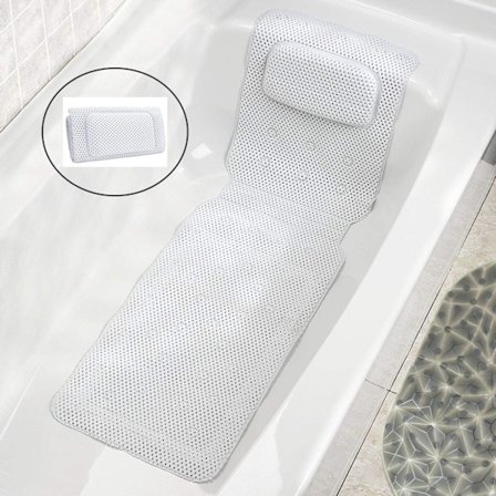 Badkarmatta med Fullkroppsstöd och Badkudde, Hals