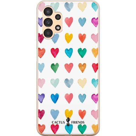 Kompatibel Mobilcover til Samsung Samsung Galaxy A13 Cactus and Friends - Watercolor Love Grid