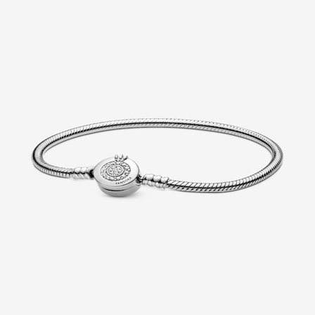 Pandora - P Moments Sparkling Crown O Snake Chain Armbånd - Sterling sølv