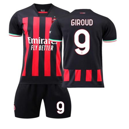 22-23 AC Milan koti uusi nro 11 Ibrahimovic 9 Giroud 17 Leo 19 Theo jalkapalloasu puku urheiluvaatteet AC Milan Home Stadium No. 9 #20