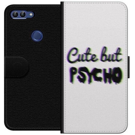 Kompatibel Tegnebogsetui til Huawei P smart Rainbow-farvet legetøjsfigur med et glad ansigt og farverige cirkler i en legesyg studieillustration