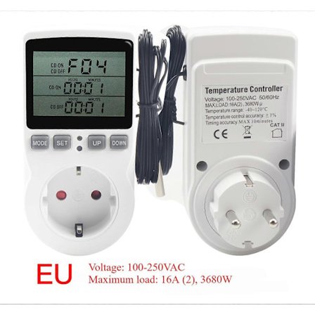 EU-kontakt digital timer med temperaturkontroll programmeringsuttag