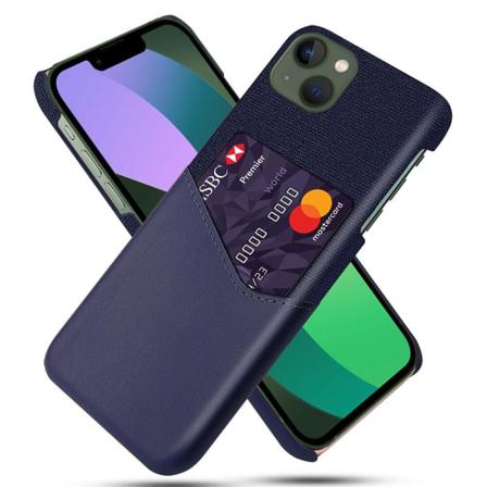 Iphone 14 Plus Pu Leather Coated Hard Pc Skal - Blå Blue