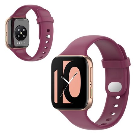 Oppo Watch (46mm) yksinkertainen silikoninen kellonauha - Viininpunainen