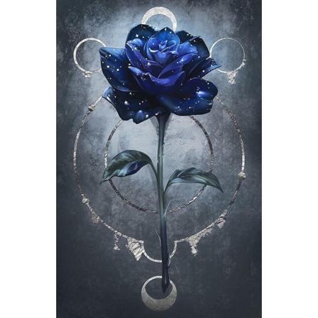 30 x 40 cm, Sininen ruusu Timanttimaalaus Timanttikirjonta Maalaus