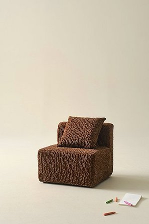 Jotex - Mini Sofamodul Med Ryglæn + 1 Pude Brun - BALTIMORE - Køb Børnesofaer hos Jotex