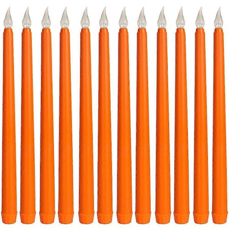 12 stk. Elektriske Lys Batteridrevne Koniske Lys Flammeløse LED Lys