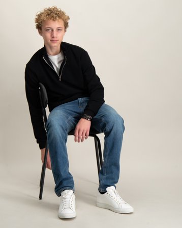 LMTD NLMNALDEMARS LS HALF ZIP SWEAT Svart Genser Gutt - Kids Brand Store