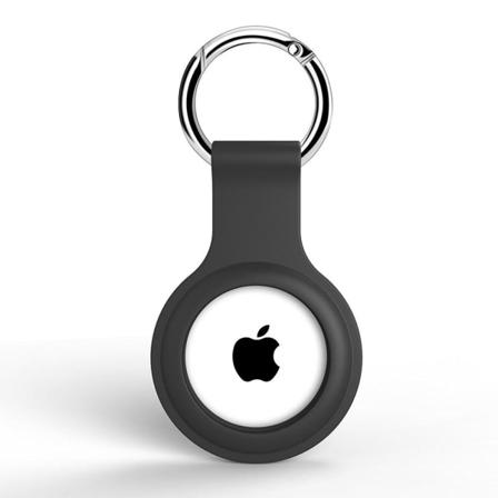 Apple Airtag Hållare Med Nyckelring I Silikon - Svart Black Svart