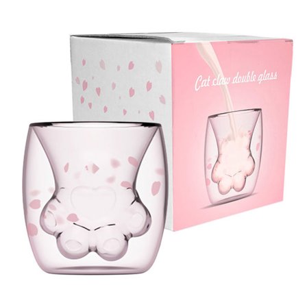 Kattepote Dobbeltvægget Glas Kaffekrus Nyhedsgave