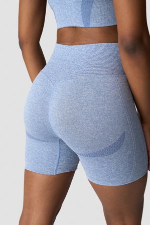 ICANIWILL - Soft Seamless Shorts Wmn Metal Blue Melange - Dame - ICIW