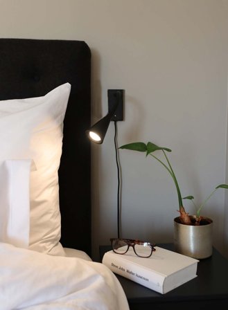 Flex vegglampe - matt sort