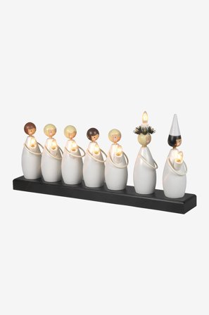 Jotex - Lysestake Hvit/svartmønstret - Kjøp Adventsstaker hos Jotex