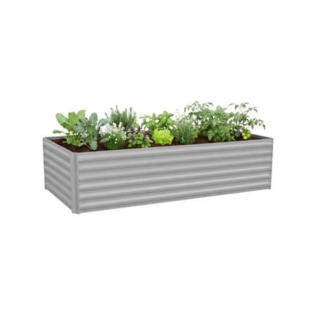 Højbed i metal, 57x240x90cm, galvaniseret stål