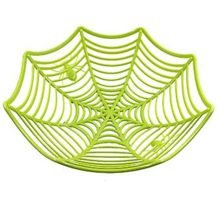Halloween Godis Korg Svart Orange Spindelnät Skål Keks Förpackning Korg Fruktfat Trick Or Treat Halloween Dekoration (Grön)