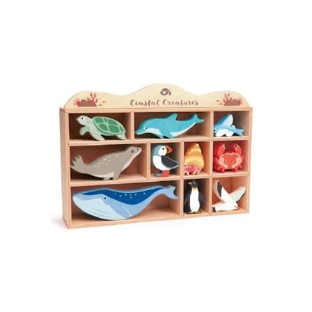 Uppsättning av trädjur: marina djur