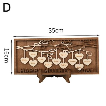 Treplaketter Dekor Personlig familieskilt D D