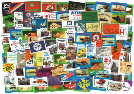 Tændstikæskelabels - 100 forskellige