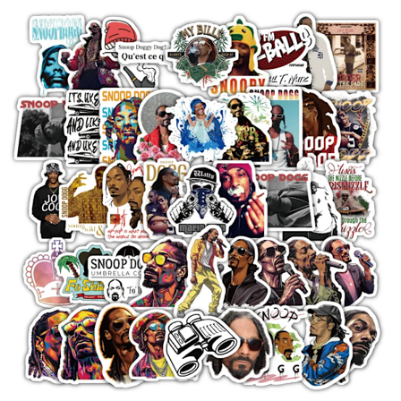 60 st Rapper Snoop Dogg Klistermärken Snoop Doggy Dogg DIY Klistermärken Scrapbooking Telefon Bagage Skateboard Vattentäta Dekaler