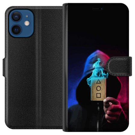 Kompatibelt Plånboksfodral till Apple Apple iPhone 12 Squid Game Netflix affisch koreansk överlevnadsdrama serie mask huva kort retro fanart design