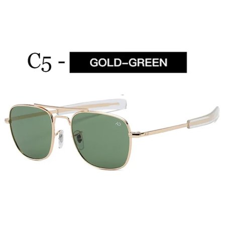 Herre luksusmærke Designer Solbriller Vintage mode Aviation AO Solbriller Til Mænd Amerikansk Hær Militær Optisk Glas Linse