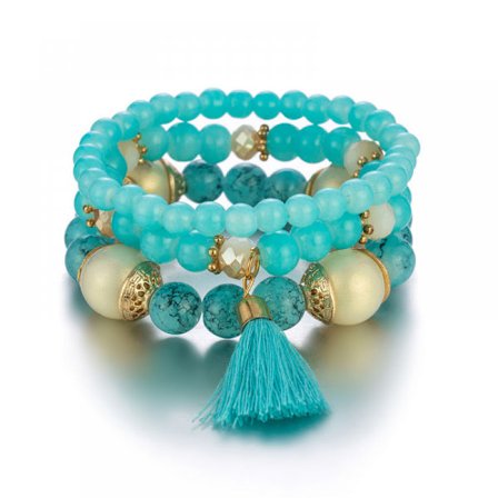 1PCS Bohemian Hand Beaded, Multilayer Bracelet with Fringe,