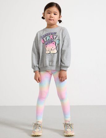 Lindex Leggings Rainbow Aop - Purple - 92