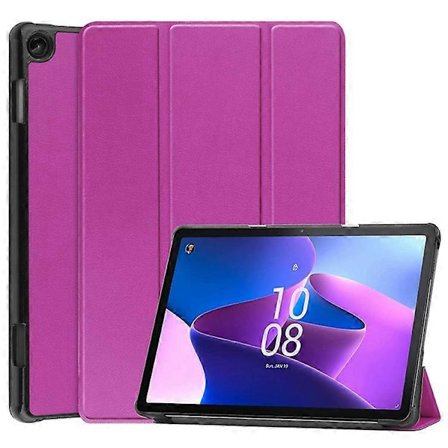 Tredelat PU-läderfodral med stativ för Lenovo Tab M10 (3:e generationen) TB-328FU/TB-328XU, stöd för automatisk viloläge/väckning