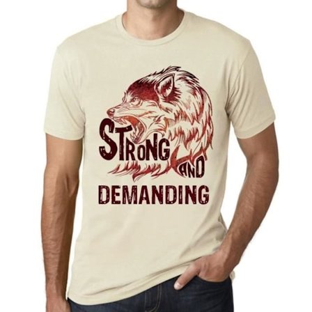 Strong and Demanding Wolf T-shirt för män – Stark Wolf And Demanding – Vintage T-shirt