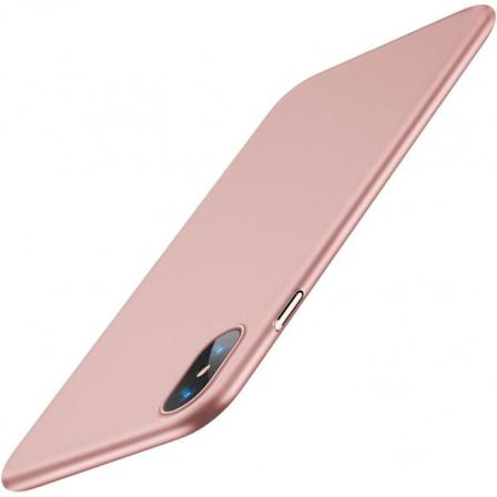 Iphone Xs Max Ultratunn Gummibelagd Skal Basic V2 Rosa Guld
