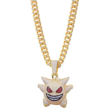 Kubansk länkkedja, 18k guldpläterat smycke för män/kvinnor, halsband i titanstål, hiphop-diamantkedja, tjock kedja, bredd 13 mm, längd 19,7 tum (50 cm