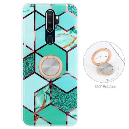 Skyddsfodral - E.F.CONNECTION - för Redmi Note 8 Pro - Silikon Stötsäkert - Ring Stöd - Turkos