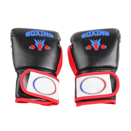 Boksetræningshandsker Åndbare Justerbare Læder Boksehandsker med Hæk og Sløjfe til Mænd Kvinder Voksne Børn 8oz Sort 8oz
