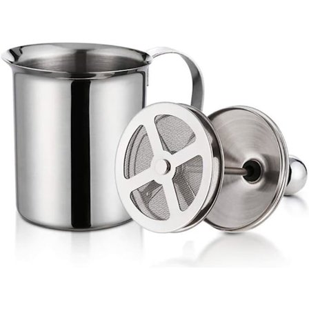 (800 ml) Ruostumattomasta teräksestä valmistettu manuaalinen maidonvaahdotin, 400/800 ml kaksoisverkkomaidonvaahdotin, vaahtosekoitin kahville, 