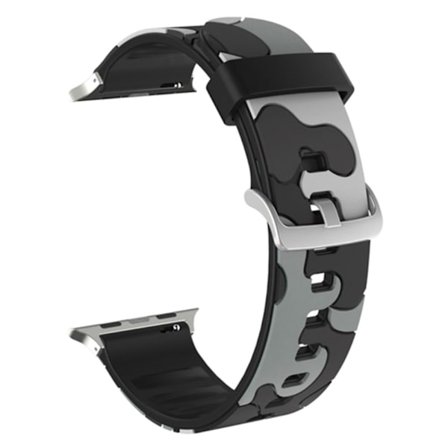 Apple Watch (45 mm) klockarmband i silikon med coolt kamouflage - Kamouflagegrått