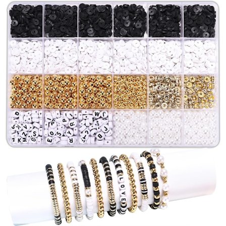 Armbåndssæt til venskab med guldperler, lerperler, smykker og armbåndssæt til teenagepiger, charmsæt med bogstaver