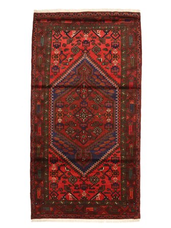 Oriental Hamadan Rug 123X231 Black/Dark Red Wool, Persia