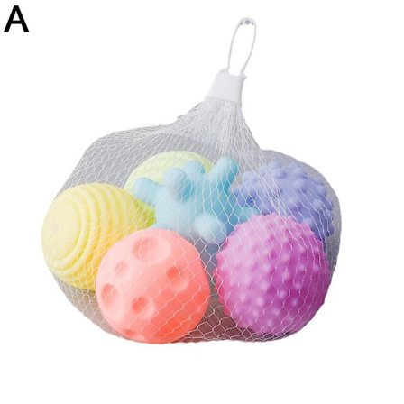 6 st/set Baby Toy Ball Spädbarn Taktila Sinnen Barnleksaker Mjuk Baby Pussel Massageboll(Som visas)