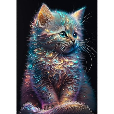 5D Diamantmålning Vuxen, Katt Diamantmålning Full Kitten Diamant Kit Barn, DIY Diamant Strass Korsstygn Kristallmålning för Väggdekoration