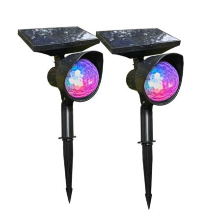 Solcelledrevne utendørslys, vanntette, 9 lysmoduser, solcelledrevne hagelys, fargede landskapslys, spotlights, utendørslys for hage, hus, hage, 