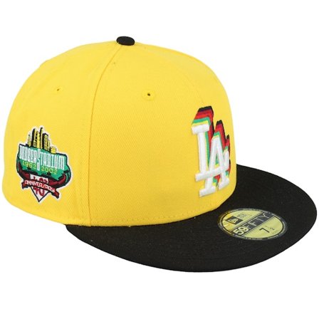 New Era - MLB Gelb Fitted Cap - Los Angeles Dodgers Umbrella 59FIFTY Yellow/Black Fitted @ Hatstore