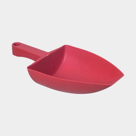 Vylévací lopatka s rukojetí, tvrdý plast, červená