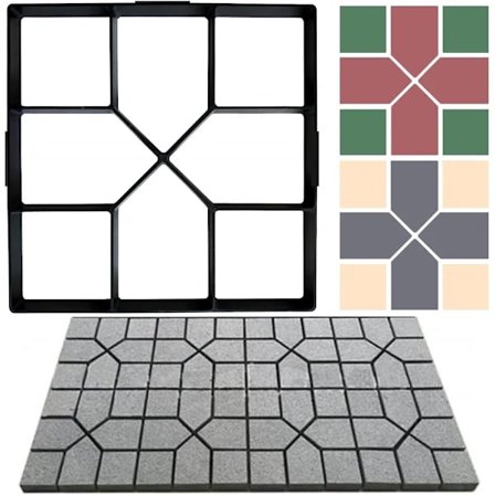 Betongform för gjutning av trottoarplattor Stigmakare Form Beläggningssten DIY 40 X 40 Cm för uppfart, uteplats, trädgård