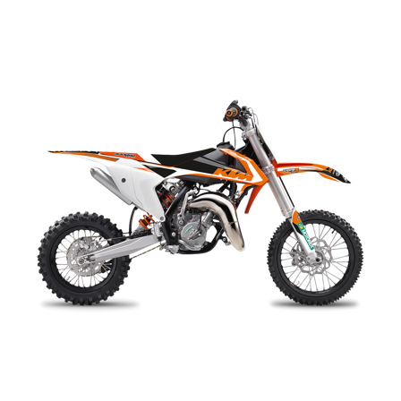 Kit Adesivi Completo Blackbird Dream 4 con Coprisella Arancio-Nero-Bianco - KTM 65 SX 2016-2022