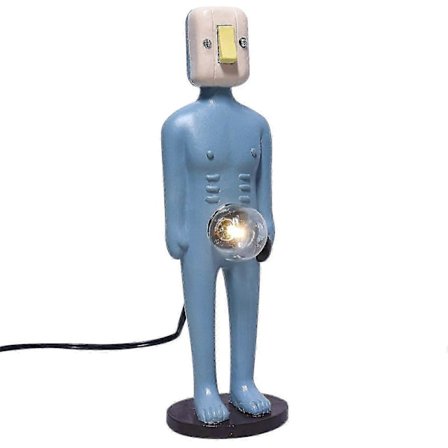 Kroppslyspære Resinlampe Morsom Bordlampe USB-grensesnitt Hjemmedekorasjon